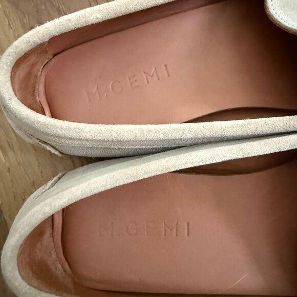 M Gemi The Felize Suede Driving Moccasin Loafer Latte $228 39.5 8.5 - Picture 3 of 8